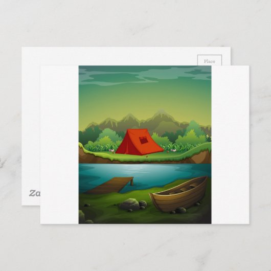 Camping Postkarte (Vorne/Hinten)