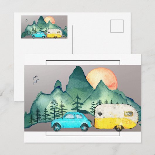 Camping Postkarte (Vorne/Hinten)