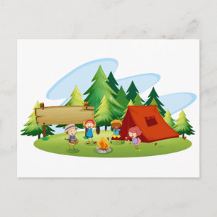 Camping Postkarte