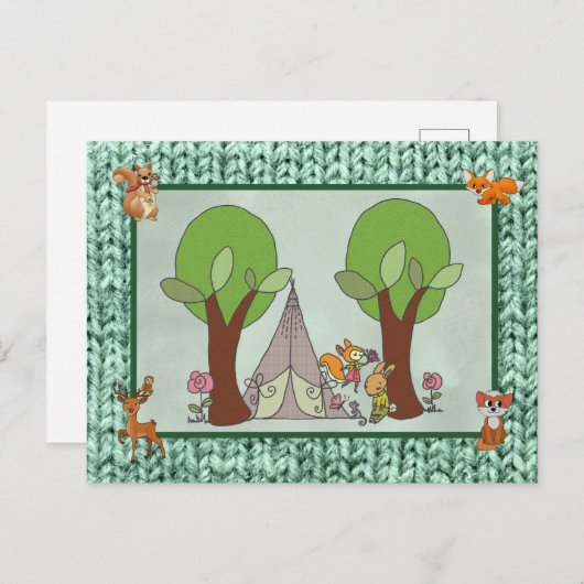 Camping Postkarte (Vorne/Hinten)