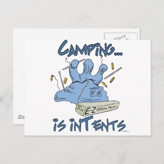 Camping Postkarte (Vorne/Hinten)