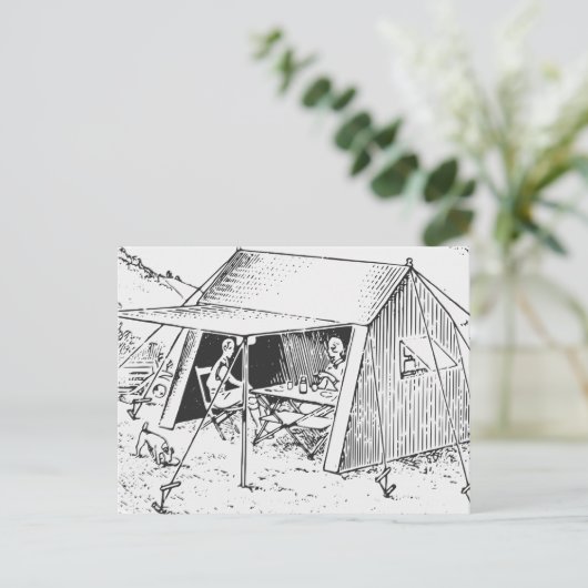 Camping Postkarte (Stehend Vorderseite)