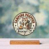 Camping Prepper Bushcraft Katze Camping Prepper Bu Acrylschild (Neutral)