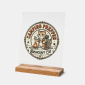 Camping Prepper Bushcraft Katze Camping Prepper Bu Acrylschild (Winkel)