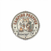 Camping Prepper Bushcraft Katze Camping Prepper Bu Aufkleber (Vorderseite)