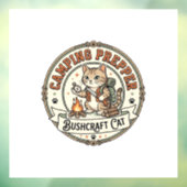 Camping Prepper Bushcraft Katze Camping Prepper Bu Fensteraufkleber (Blatt 3)
