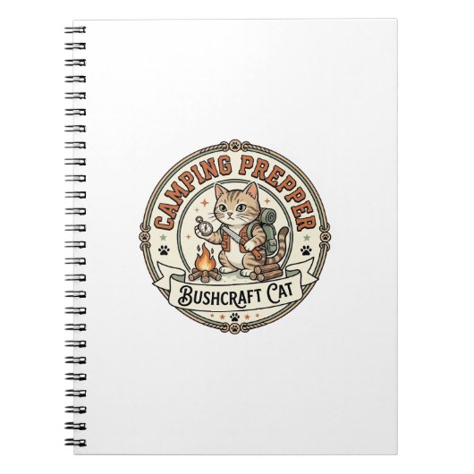 Camping Prepper Bushcraft Katze Camping Prepper Bu Notizblock (Vorderseite)