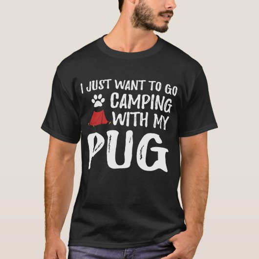 Camping Pug für lustige Hundemutter oder Hundevate T-Shirt (Vorderseite)