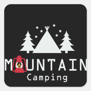 Camping Quadratischer Aufkleber