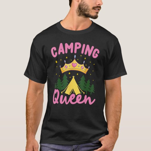 Camping Queen  Camper Glamping T-Shirt (Vorderseite)