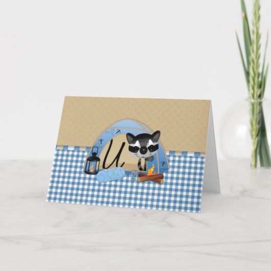 Camping Raccoons Letter U (Vorderseite)