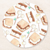 Camping raucht Geburtstagsparty-Untersetzer Runder Pappuntersetzer (Vorderseite)