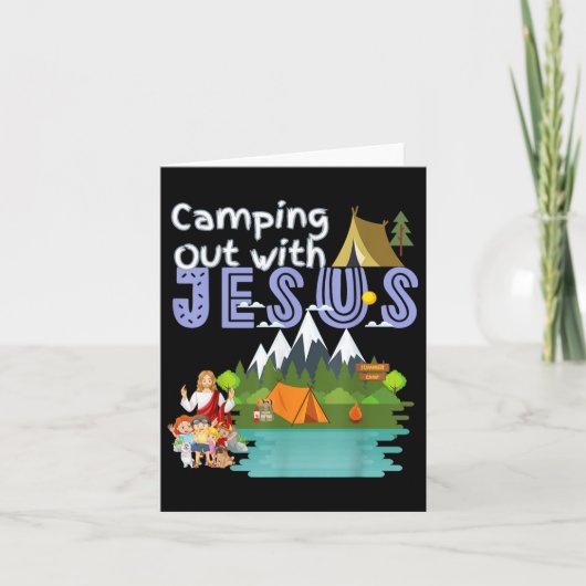 Camping raus mit Jesus Summer Camp Vbs Christlich Karte (Vorderseite)