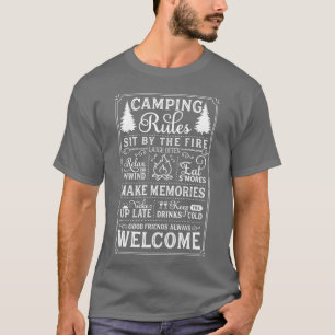 Camping-Regeln Camping-Liebhaber Lagerfeuer-Abente T-Shirt