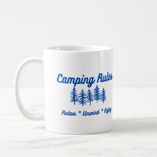 Camping Regeln - Entspannen, Entspannen, Geniessen Kaffeetasse (Links)