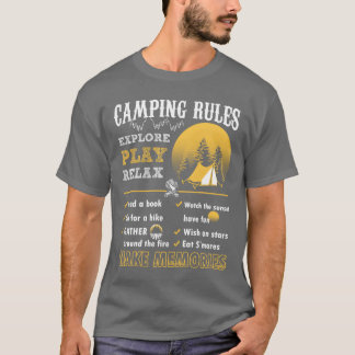 Camping-Regeln entspannen und Vintage erkunden T-Shirt