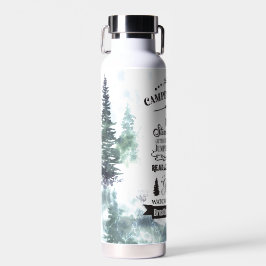 Camping-Regeln für Wasserfarbenwald Trinkflasche