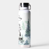 Camping-Regeln für Wasserfarbenwald Trinkflasche (Rückseite)