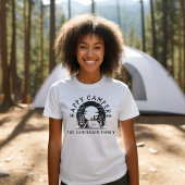 Camping Reise Familie Happy Campers Schwarz-weißer T-Shirt