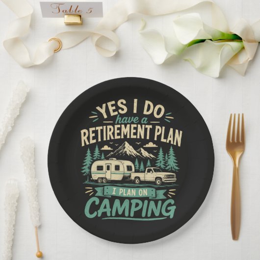Camping-Rentensystem Pappteller (Hochzeit)
