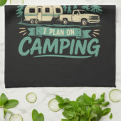 Camping-Rentnerplan Geschirrtuch (Gefaltet)