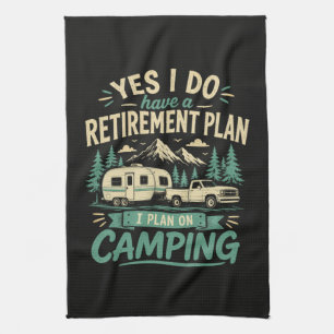 Camping-Rentnerplan Geschirrtuch