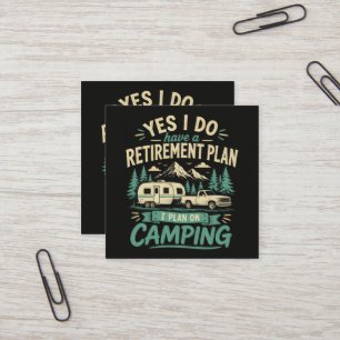 Camping-Rentnerplan Quadratische Visitenkarte