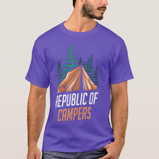 Camping Republik Der Camper Mädchen T-Shirt (Vorderseite)