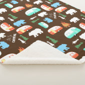 Camping Retro Camper Bear Fleece Sherpa - Braun Sherpadecke (3/4)