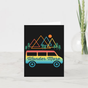 Camping Retro Camper Van Vintag Sunset Mountains Karte