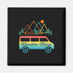 Camping Retro-Camper-Van Vintage-Sonnenuntergang B Magnet