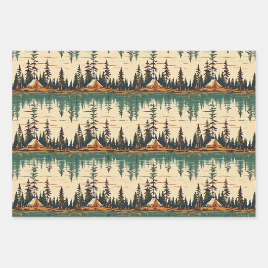 Camping Retro Colors Geschenkpapier Set (Vorderseite 3)