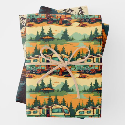 Camping Retro Colors Geschenkpapier Set (Beispiel)