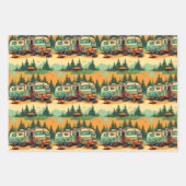 Camping Retro Colors Geschenkpapier Set (Vorderseite)