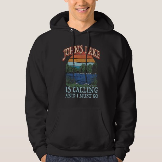 Camping Retro Lake Vacation Johns Hoodie (Vorderseite)