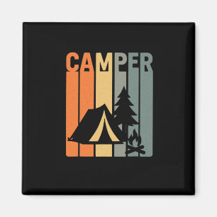 Camping-Retro-Lustiges Camping-Zelt-Feuer Kiefer A Magnet