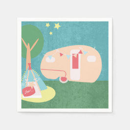 Camping Retro Party Stars Nacht Geburtstag Serviette