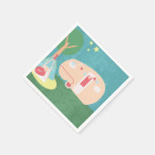 Camping Retro Party Stars Nacht Geburtstag Serviette (Ecke)