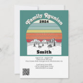 Camping Retro Sunset Monogram Family Reunion Einladung (Vorderseite)