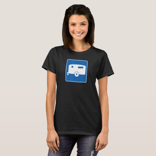 Camping Road Sign Trailer Hitch Weekend Camper Gra T-Shirt (Vorne ganz)