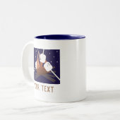Camping Roasting Marshmallows Bonfire Zweifarbige Tasse (Vorderseite Links)