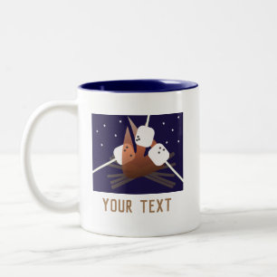 Camping Roasting Marshmallows Bonfire Zweifarbige Tasse