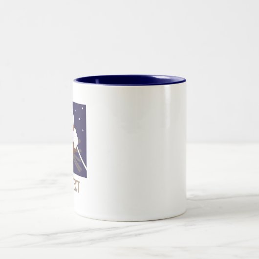 Camping Roasting Marshmallows Bonfire Zweifarbige Tasse (Mittel)