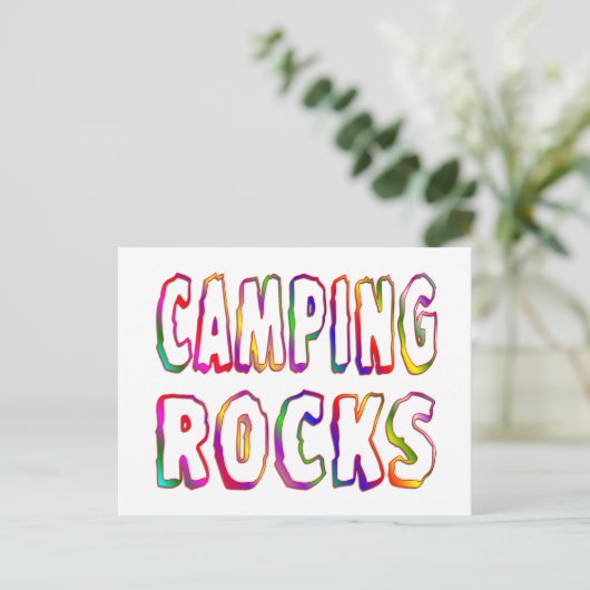 Camping Rocks Postkarte (Stehend Vorderseite)