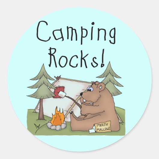 Camping Rocks Runder Aufkleber (Vorderseite)