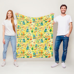 Camping-Rucksack-Schlafsack-Bushcraft-Muster Fleecedecke