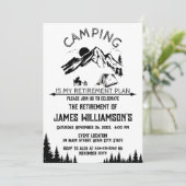 Camping-Ruhestandsfeier Einladung (Stehend Vorderseite)