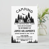Camping-Ruhestandsfeier Einladung (Stehend Vorderseite)
