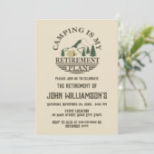 Camping-Ruhestandsfeier Einladung (Stehend Vorderseite)