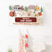 Camping Rustikale Woodsy Campground Geburtstag Banner (Insitu)